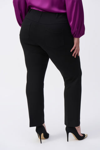 Joseph Ribkoff Heavy Knit Straight Pull-On Pants, Black - Statement Boutique