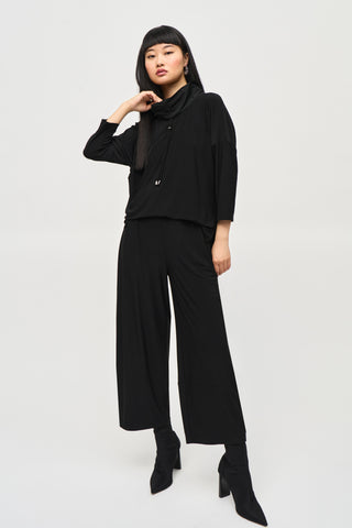 Joseph Ribkoff Lantern Cinch Neck Jumpsuit, Black - Statement Boutique