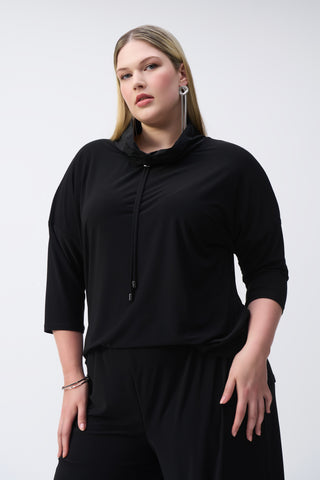 Joseph Ribkoff Lantern Cinch Neck Jumpsuit, Black - Statement Boutique
