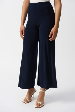 Joseph Ribkoff Silky Knit Pull-On Wide-Leg Pants, Midnight Blue - Statement Boutique