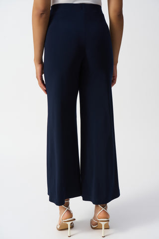 Joseph Ribkoff Silky Knit Pull-On Wide-Leg Pants, Midnight Blue - Statement Boutique