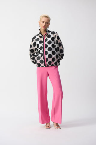 Joseph Ribkoff Jacquard Dot Boxy Jacket, White/Black - Statement Boutique
