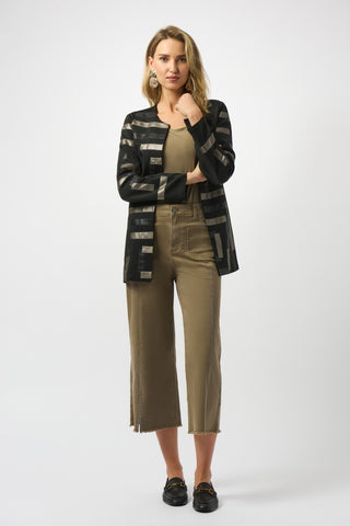 Joseph Ribkoff Claudia | Culotte Jeans With Embellished Front Seam, Java - Statement Boutique