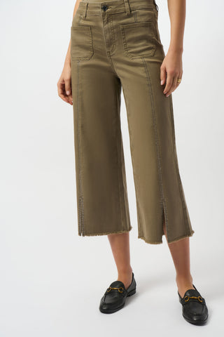 Joseph Ribkoff Claudia | Culotte Jeans With Embellished Front Seam, Java - Statement Boutique
