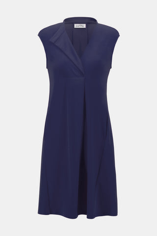 Joseph Ribkoff Silky Knit Sleeveless Trapeze Dress, Midnight Blue - Statement Boutique