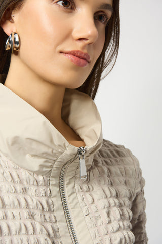 Joseph Ribkoff Bubble Jacquard A-Line Top, Moonstone - Statement Boutique