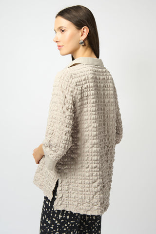 Joseph Ribkoff Bubble Jacquard A-Line Top, Moonstone - Statement Boutique
