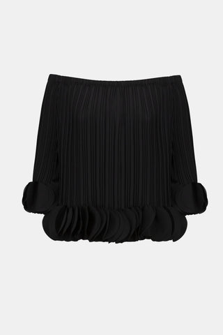 Joseph Ribkoff Georgette Off Shoulder Pleated Top, Black - Statement Boutique