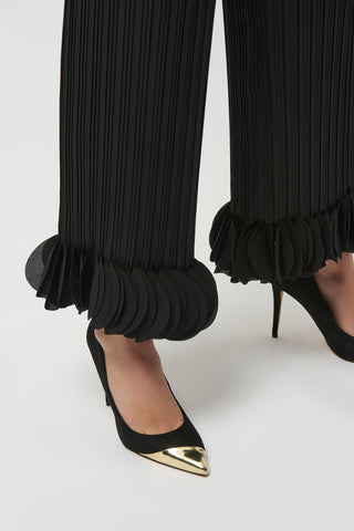 Joseph Ribkoff Georgette Wide Leg Pleated Pants, Black - Statement Boutique