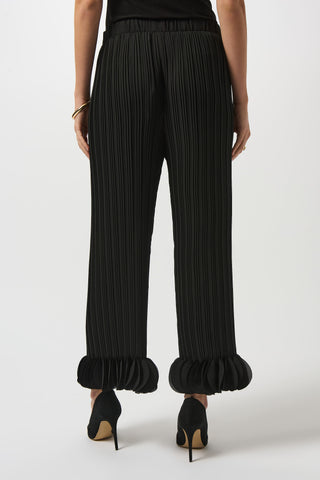 Joseph Ribkoff Georgette Wide Leg Pleated Pants, Black - Statement Boutique
