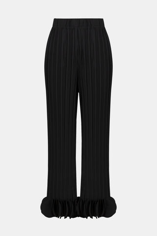 Joseph Ribkoff Georgette Wide Leg Pleated Pants, Black - Statement Boutique