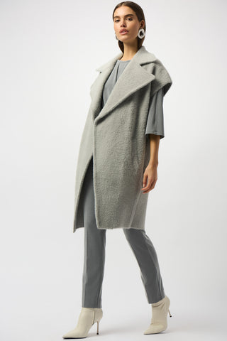 Joseph Ribkoff Feather Yarn Boxy Sweater Vest, Light Grey - Statement Boutique