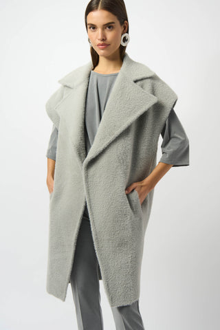 Joseph Ribkoff Feather Yarn Boxy Sweater Vest, Light Grey - Statement Boutique