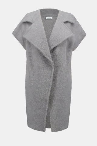 Joseph Ribkoff Feather Yarn Boxy Sweater Vest, Light Grey - Statement Boutique