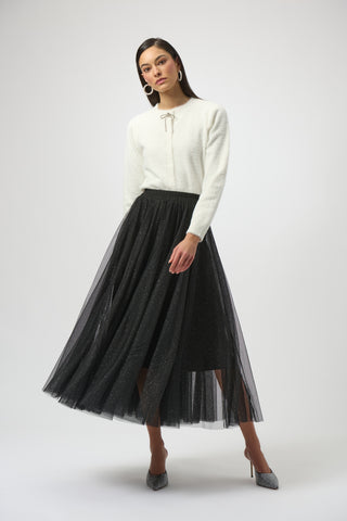 Joseph Ribkoff Tulle Flared Skirt, Black - Statement Boutique
