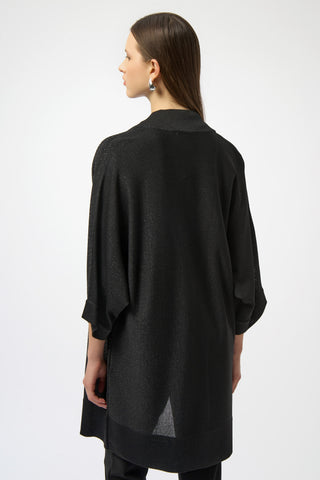Joseph Ribkoff Sweater Knit Cover-Up with Rhinestone Detail, Black/Black - Statement Boutique