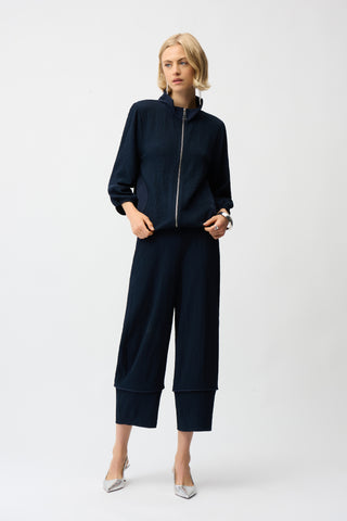 Seersucker Balloon Pull-On Pants, Midnight Blue