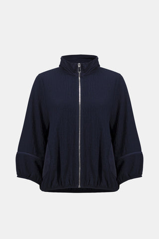 Seersucker & Memory Bomber Jacket, Midnight Blue