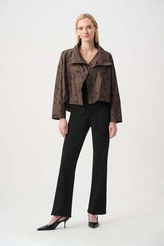 Jacquard Memory Asymmetrical Jacket, Brown/Black