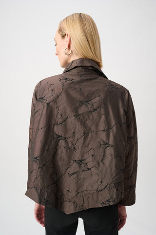 Jacquard Memory Asymmetrical Jacket, Brown/Black