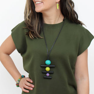 Sylca Designs Turquoise Linear Layers Pendant Necklace - Statement Boutique