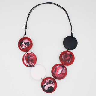 Sylca Designs Red Marble Resin Necklace - Statement Boutique