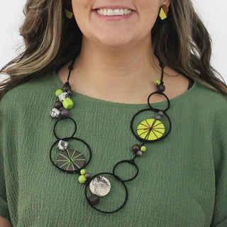 Sylca Designs Lime Hayden Disk Necklace - Statement Boutique
