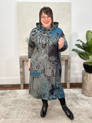 3 Potato Hooded Midi Dress, Jellyfish Print - Statement Boutique