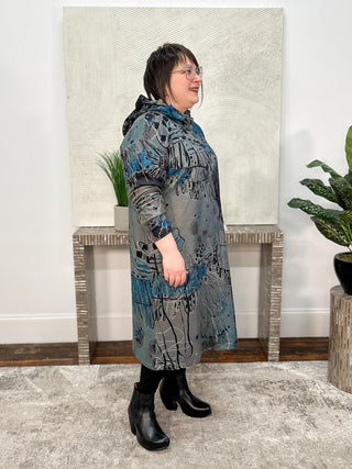 3 Potato Hooded Midi Dress, Jellyfish Print - Statement Boutique