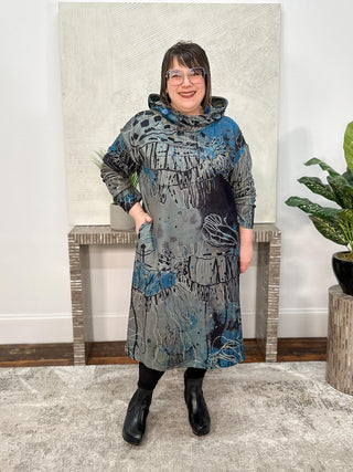 3 Potato Hooded Midi Dress, Jellyfish Print - Statement Boutique