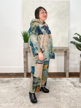 3 Potato Straight Leg Pant, Muted Print - Statement Boutique