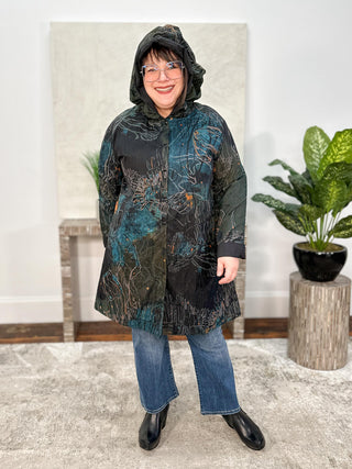 Reversible Hooded Jacket, Jellyfish Print