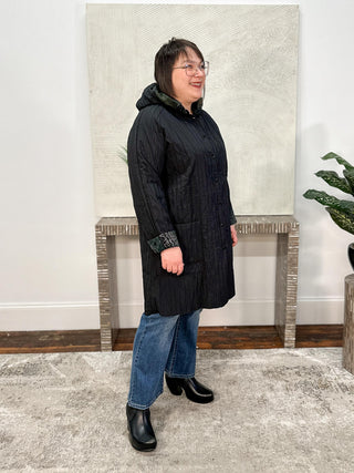 Reversible Hooded Jacket, Jellyfish Print