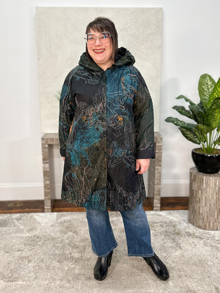Reversible Hooded Jacket, Jellyfish Print
