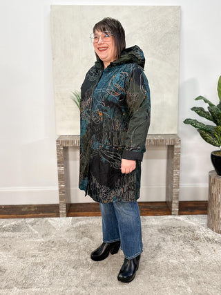 Reversible Hooded Jacket, Jellyfish Print