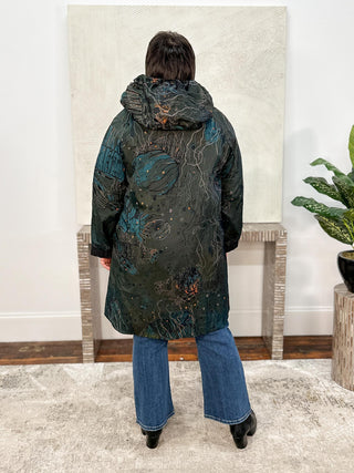 Reversible Hooded Jacket, Jellyfish Print
