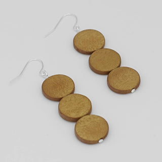 Sylca Designs Mustard Triple Bead Kira Earring, artsy earrings - Statement Boutique