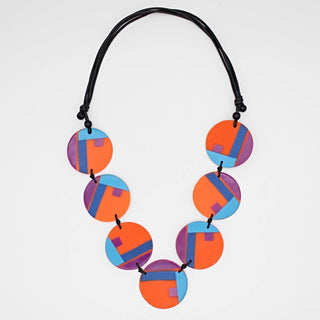 Sylca Designs Orange Multi Poppy Necklace - Statement Boutique