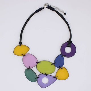 Sylca Designs Multi Color Paisley Double Tier Necklace - Statement Boutique