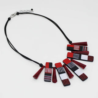 Sylca Designs Black and Red Cascade Charm Necklace - Statement Boutique