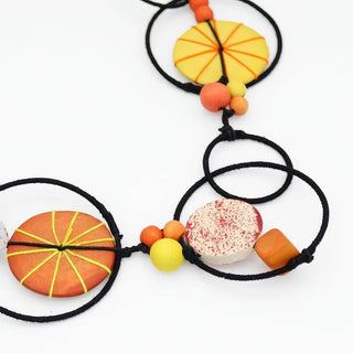 Sylca Designs Orange Hayden Disk Necklace - Statement Boutique