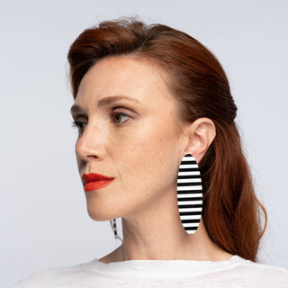 Galshan Stripes Earrings, Black/White