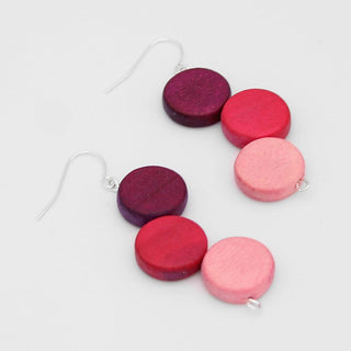 Sylca Designs Fuchsia Triple Stacked Earring - Statement Boutique