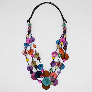 Sylca Designs Multi-Color Calypso Triple Strand Necklace - Statement Boutique