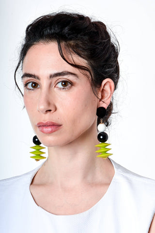 Disco BW Earrings, Lime