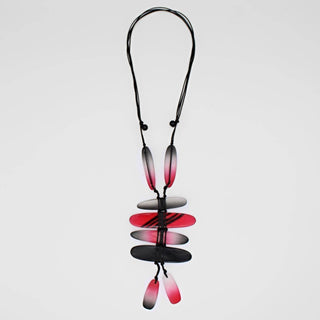 Sylca Designs Red and Black Bennett Pendant Necklace - Statement Boutique