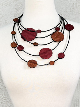 Constellations Necklace, Burgundy Mix