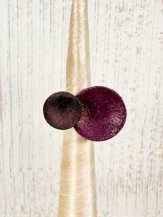 Double Circle Ring, Shimmer Purple/Plum