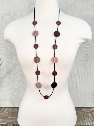 Medium Dots Strand Necklace, Plum/Purple Mix