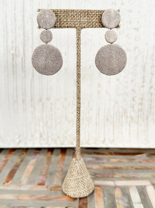 Petite Round Trio Drop Earrings, Champagne Gold